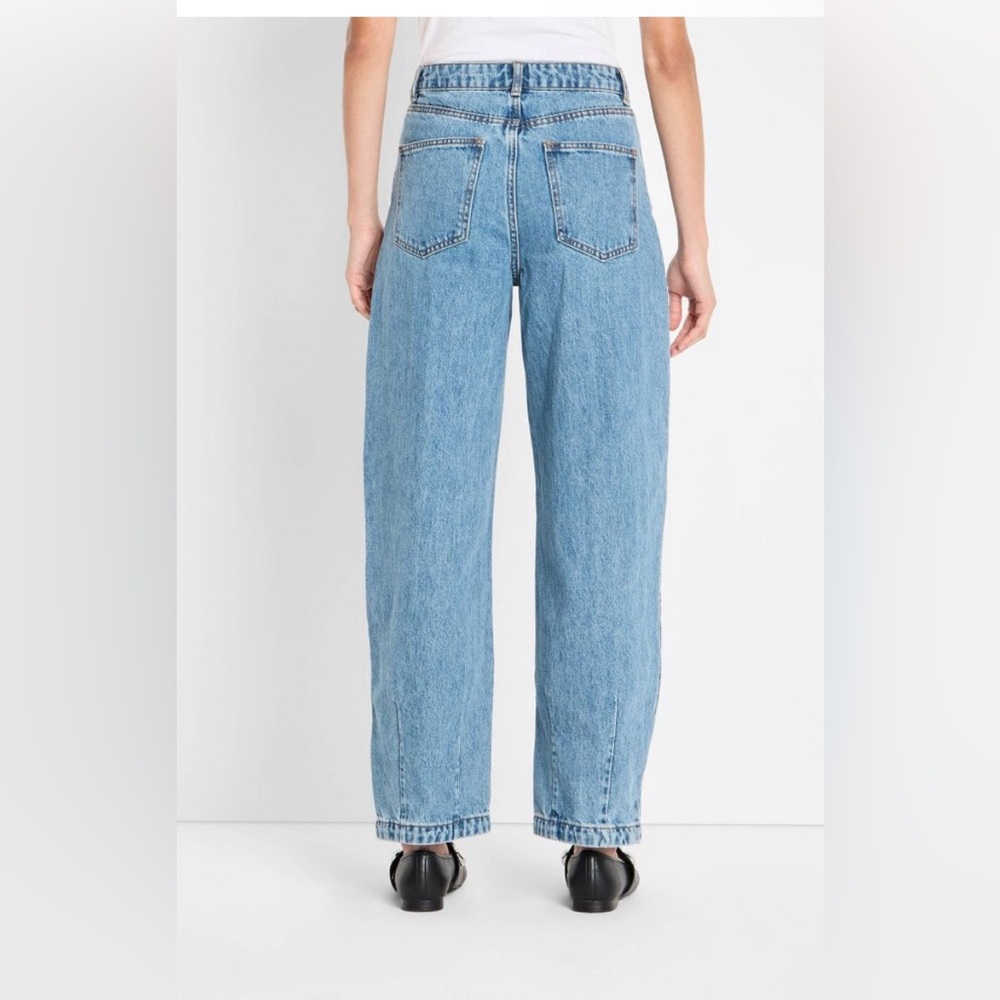 Future Collective - Women's Mid-Rise Studded Barrel Leg Jeans Blue Size 10 - Picture 2 of 3